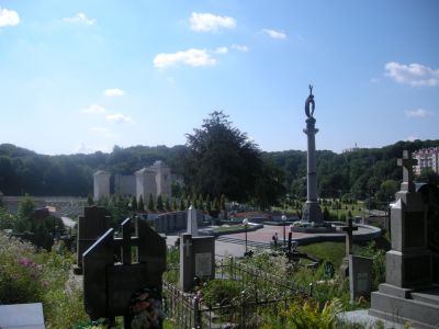 Monumentet över Sichovi striltsi på den ukrainska minnesplatsen.